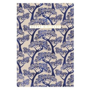 Картичка за рожден ден - Сини дървета